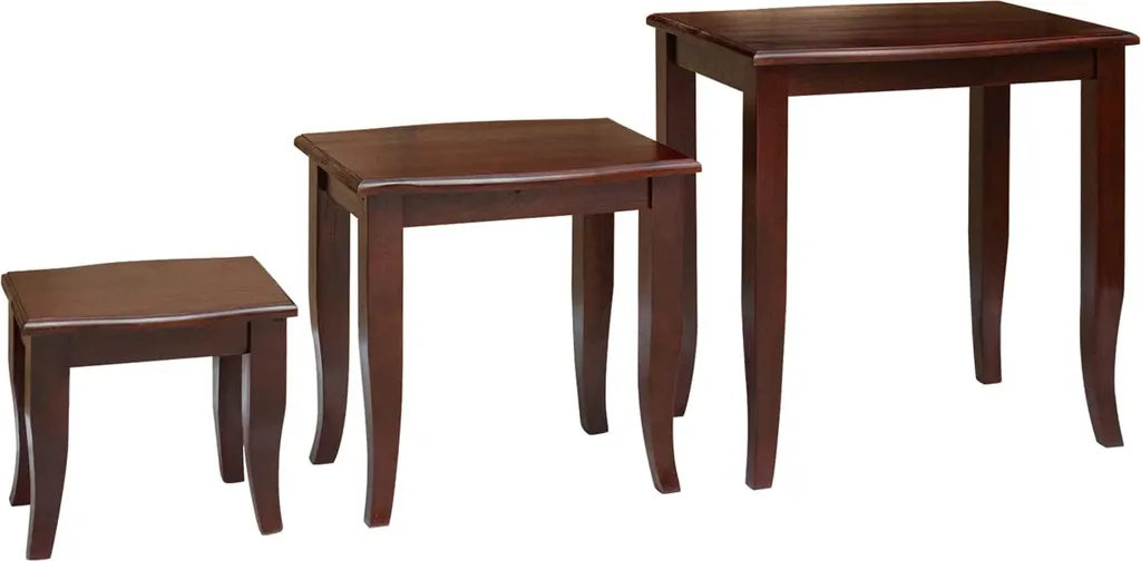 Tables d'appoint emboîtables 3 pcs marron style industriel vintage