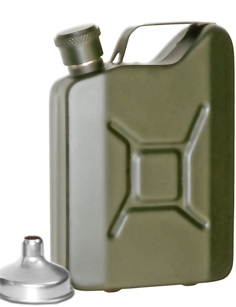 Outdoor Saxx - Edelstahl Flachmann Sprit Benzin-Kanister Optik, Taschen-Flasche, Trink-Flasche, Schnaps-Flasche, Tolle Geschenk-Idee in Geschenk-...