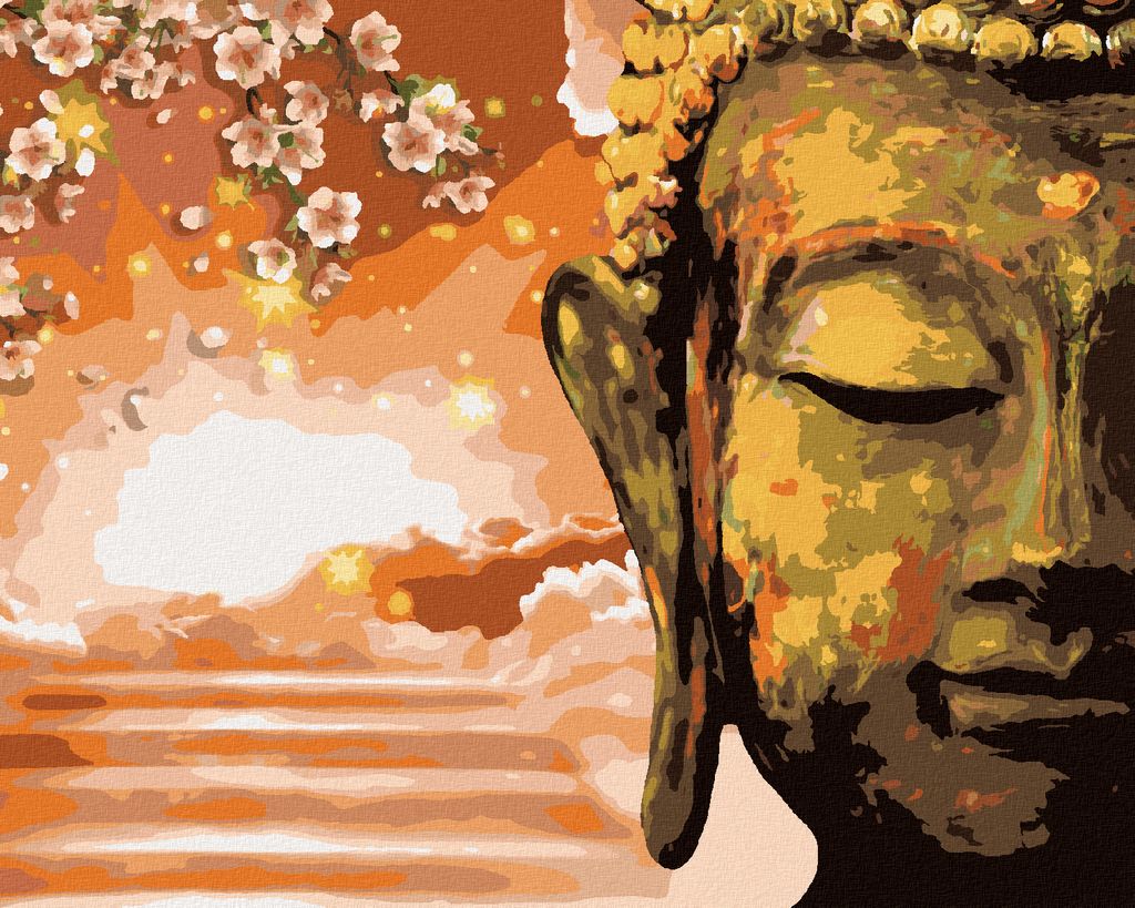 Zuty - Malen nach Zahlen - BUDDHA UND EIN BAUM, 40x50 cm, mit Keilrahmen (bereits gespannt)