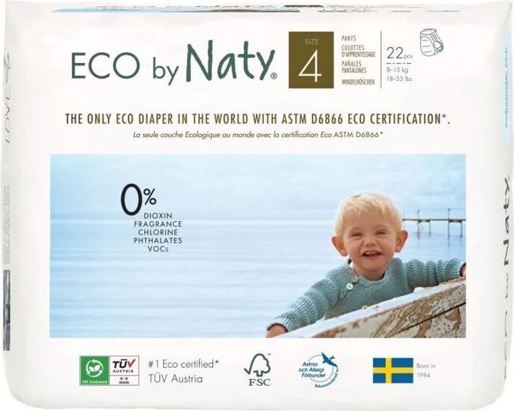 Eco by Naty Maxi Klimmzugwindeln 8-15 kg (22 Stück) Produktbild 