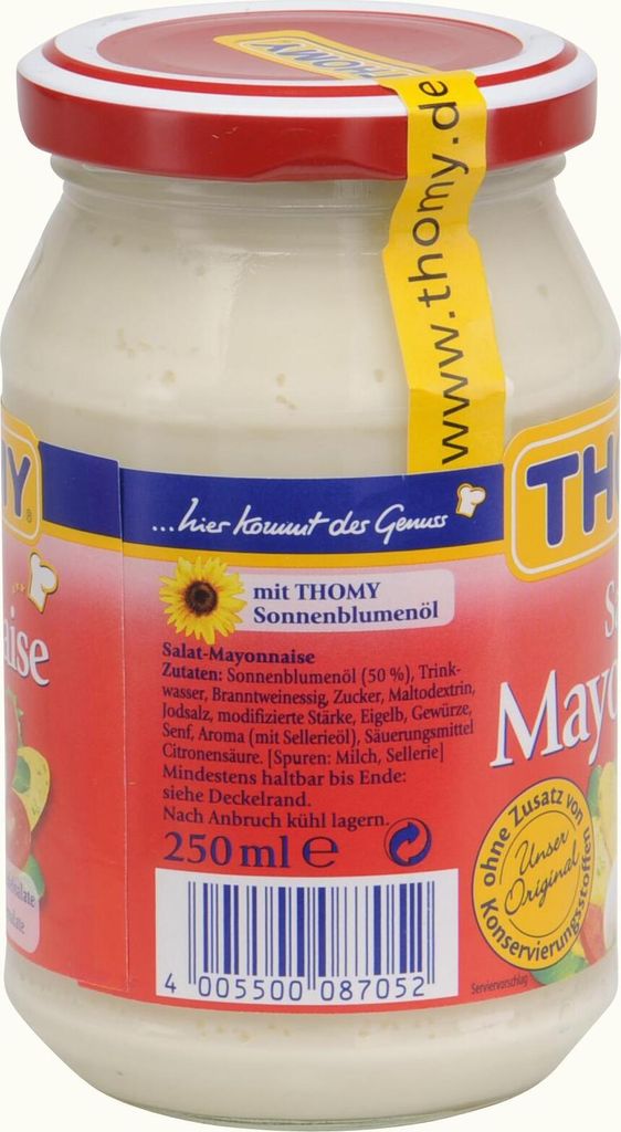 Thomy Salat Mayonnaise cremig mit reinem Sonnenblumenöl Produktbild 4