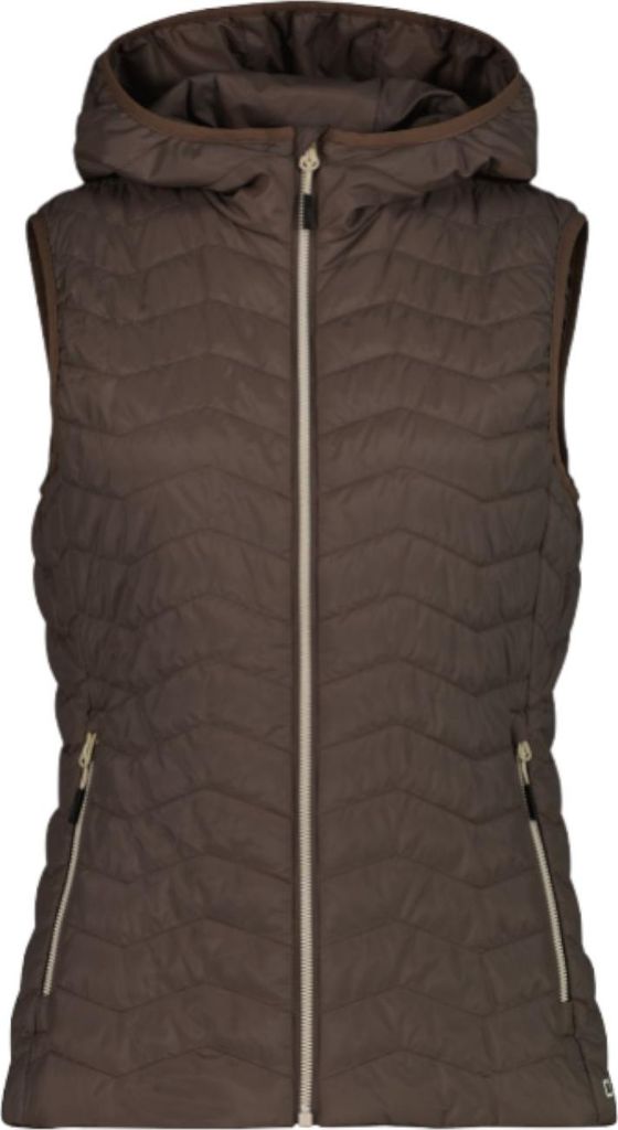 CMP wasserabweisende Damen Weste mit Feel Warm Flat und Kapuze braun 42
