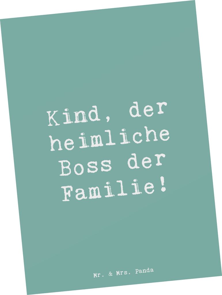 Mr. & Mrs. Panda Postkarte Spruch Kind Heimliche Führungskraft - Meeresbrise - Geschenk, bildkarte, Einfluss, einzelkarte, Handarbeit, Grußkarte,...