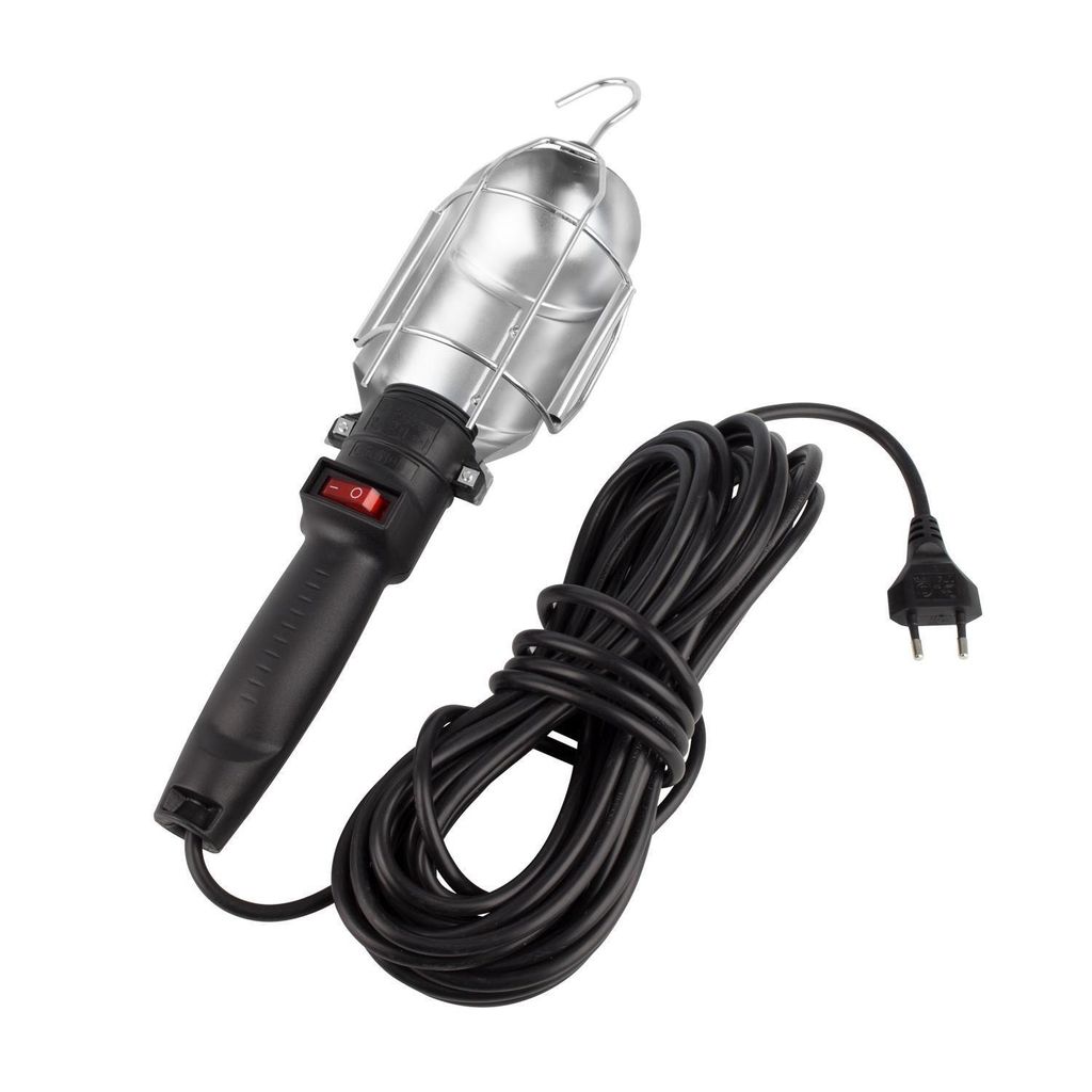 Arbeitslampe tragbar für E27 LED Glühbirnen Schwarz