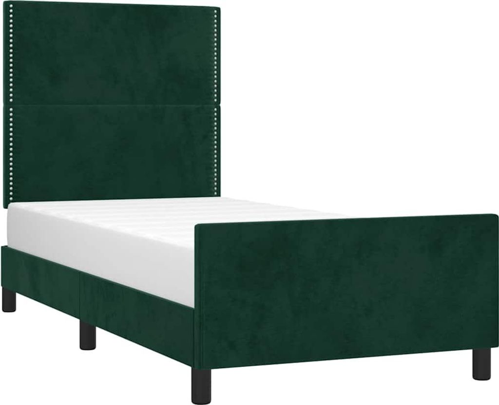 vidaXL Bettgestell ohne Matratze Dunkelgrün 90x200 cm Samt