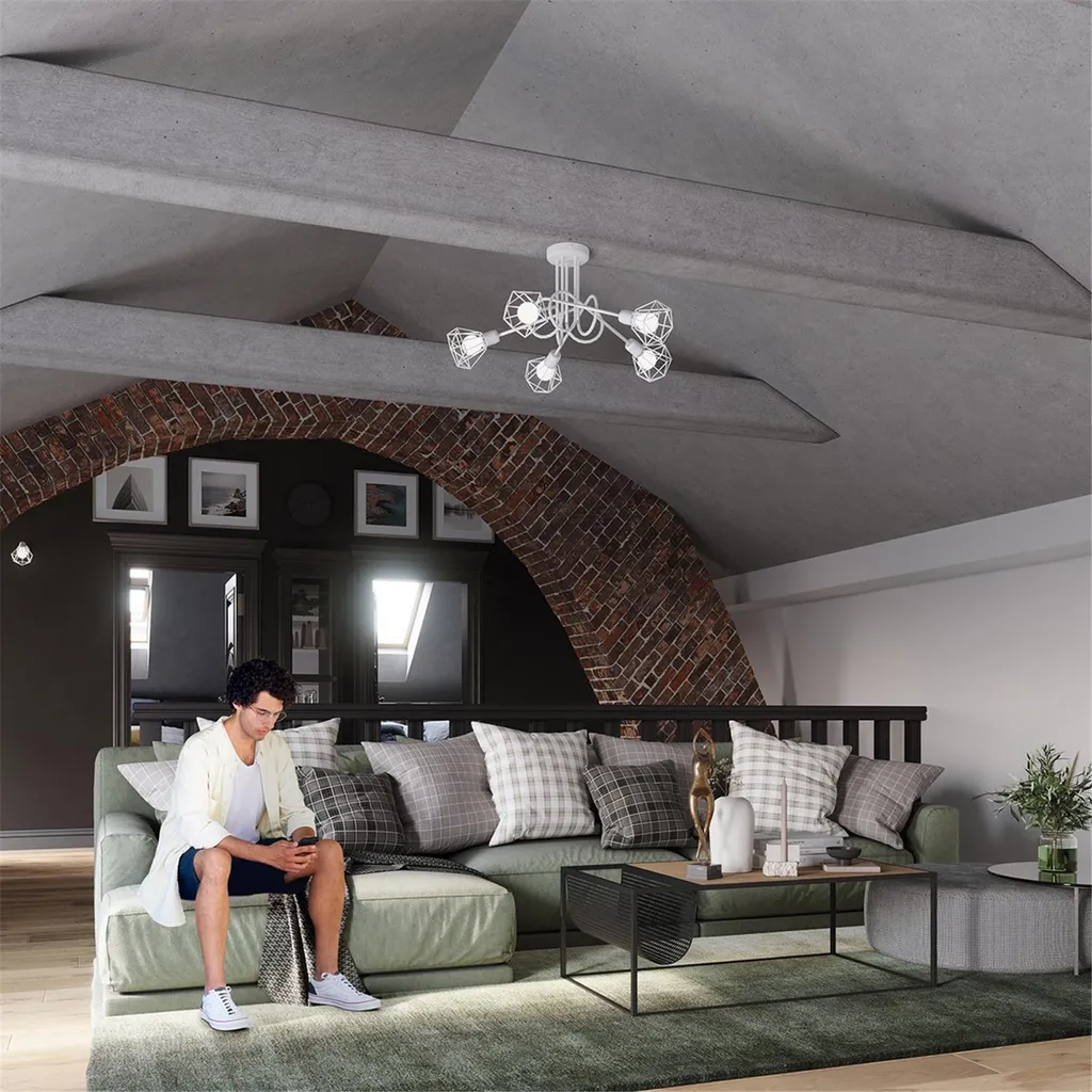 Lampada ARTEMIS 3 Sollux Bianco Acciaio | Plafoniera Moderna E14 3 Luci - 7