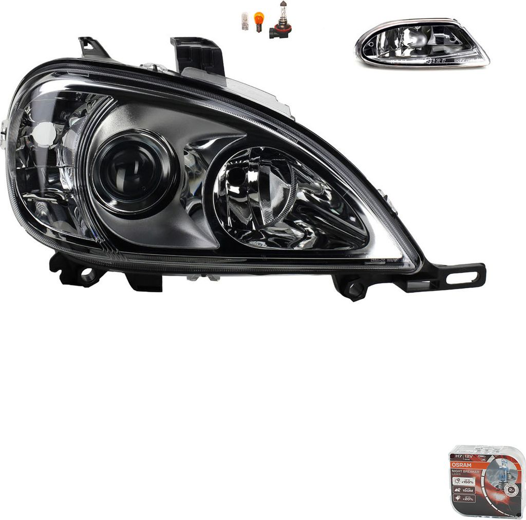 Johns, Scheinwerfer + Osram Night Breaker Laser passend für Mercedes W163 M-Klasse 1638204661 A1638204661 1638200428 1638200228 A1638200228 A16382...
