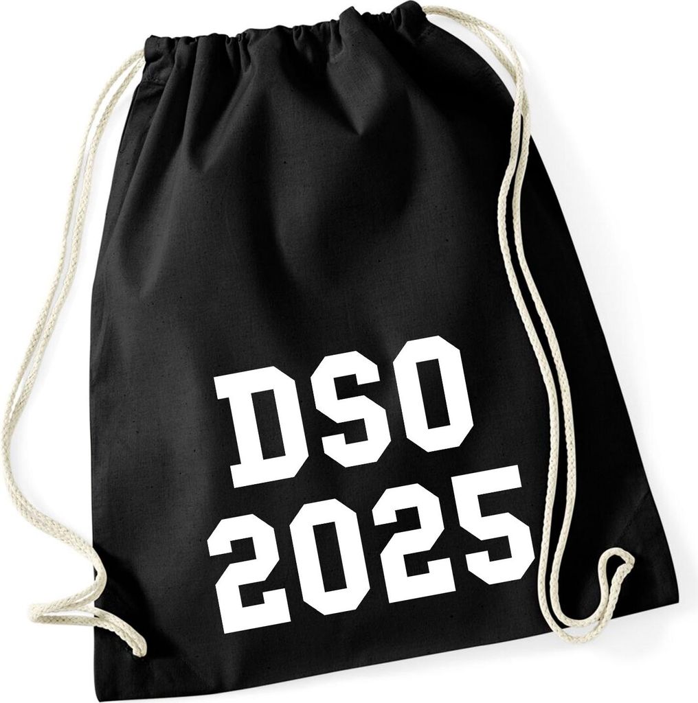 Huuraa Turnbeutel DSO 2025 Abschluss Belgien (ndl.) 12 Liter Black Baumwolle Rucksack Geschenkidee
