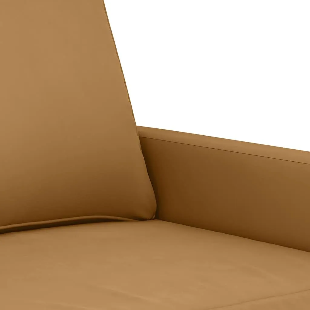 vidaXL Ensemble de canapés 3 pièces en velours marron avec coussins - 5