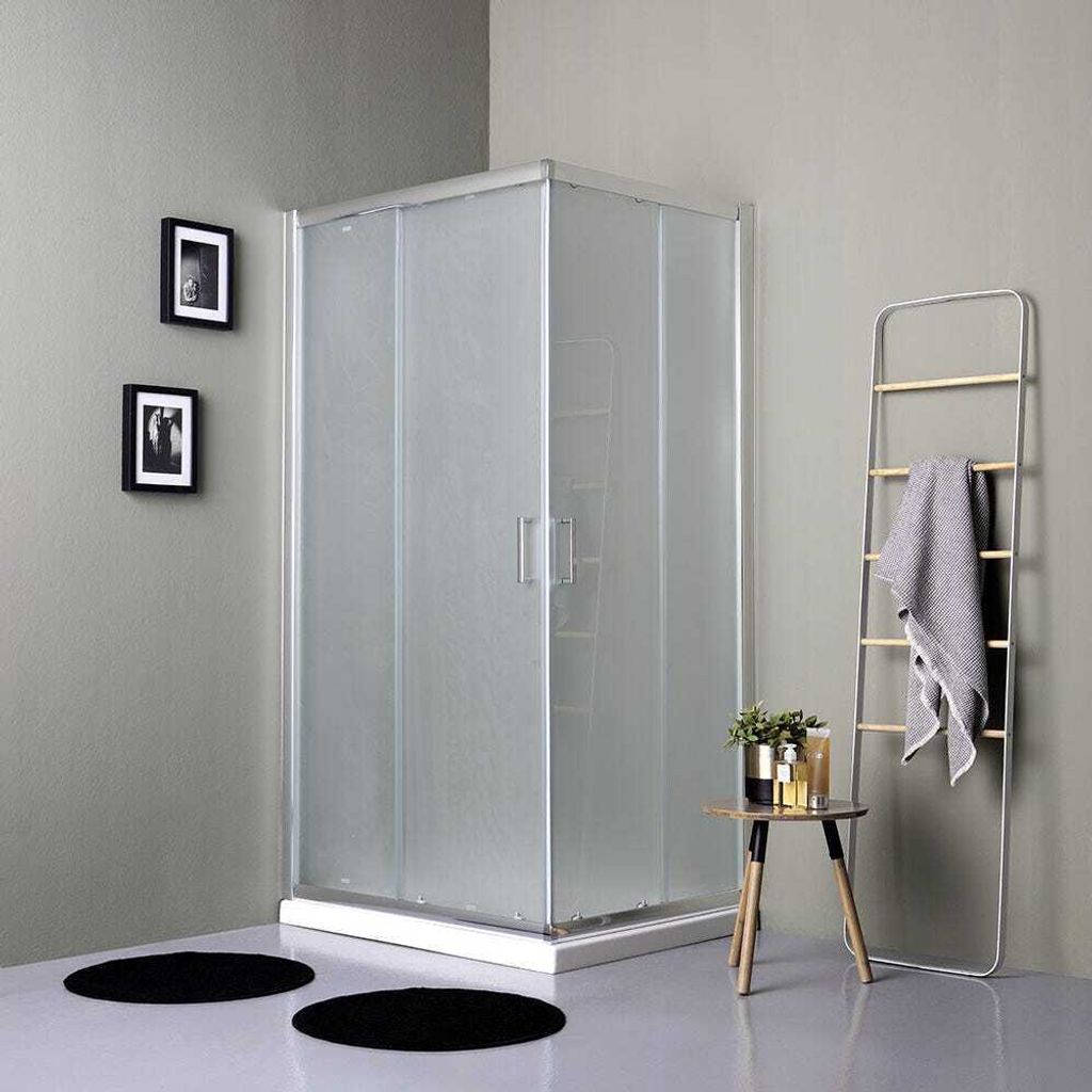 Crohm Vollgerahmte Duschkabine, 80x120 cm, satiniertes Sicherheitsglas | Giada