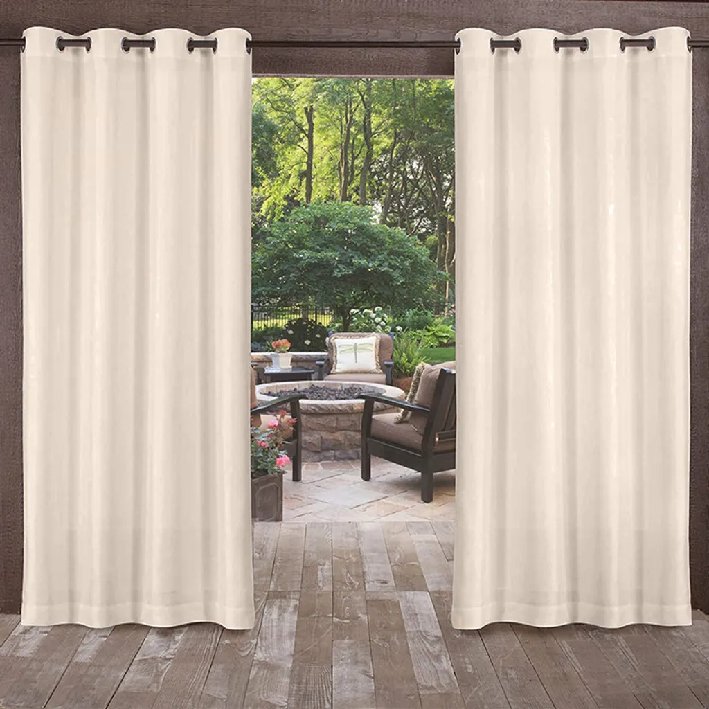 Rideaux de Pergola Blancs pour Intimité et Ombre Extérieure 132x213cm