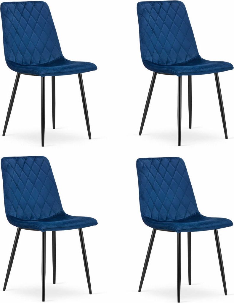 TURIN Stuhl - marineblauer Samt x 4