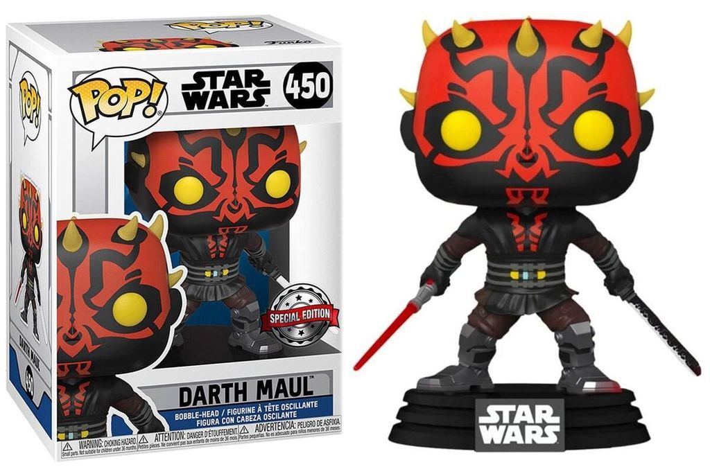 Funko Pop! figuurtje, Star Wars, Darth Maul met lichtzwaard Productafbeelding 