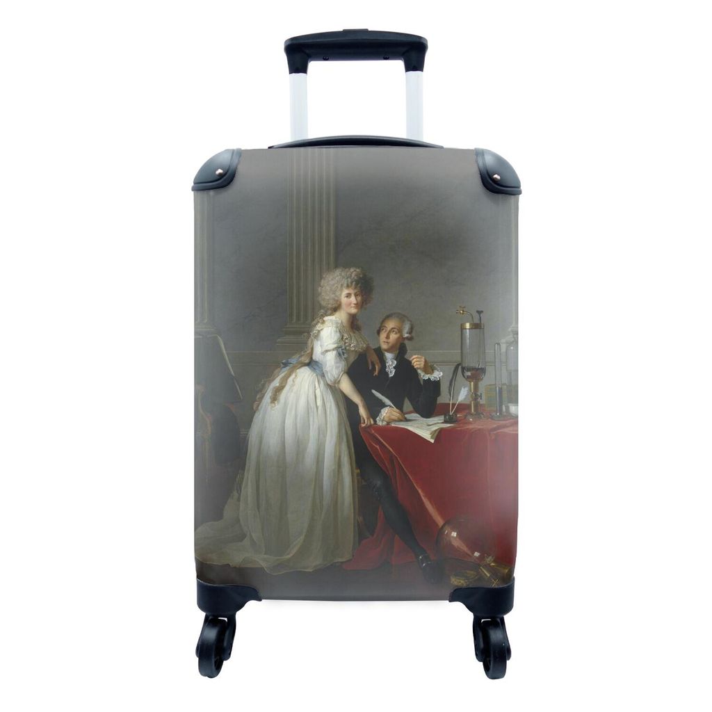 MuchoWow Koffer Handgepäck Trolley Rollkoffer Kleine Reisekoffer mit 4 Rollen - Porträt von Herrn Lavoisier und seiner Frau - Gemälde von Jacq...
