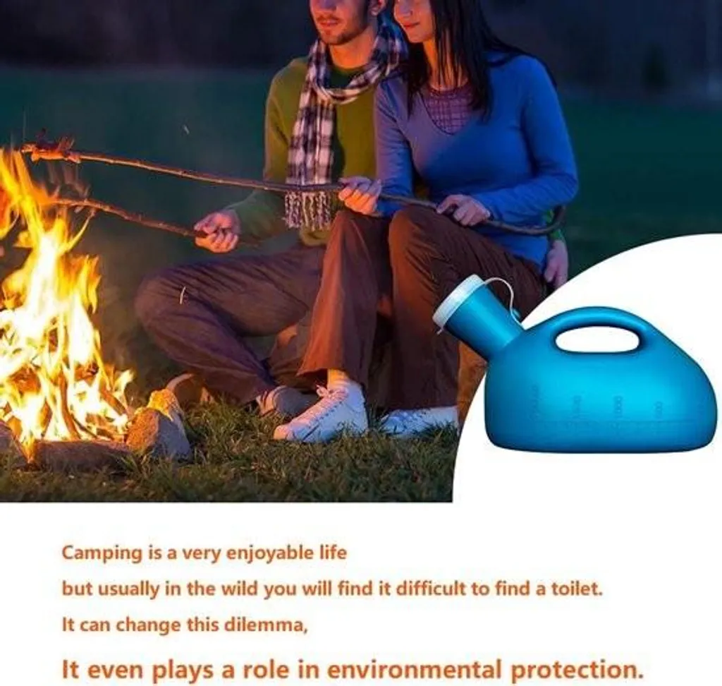 Bidon urinaire bleu de 2000 ml pour hommes - Urinal étanche et discret