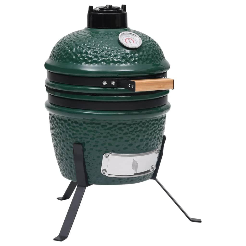 Maison Exclusive 2-in-1 Kamado-Grill Smoker Keramik 56 cm Grün