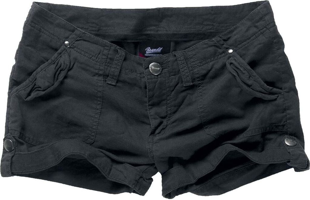 Brandit Hotpant Damen Claire schwarz Basics, Festival 100% Baumwolle 27