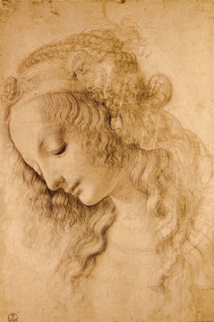 Leonardo Da Vinci Kunstdruck Bild - Weiblicher Kopf, Circa 1478 (180 x 120 cm)