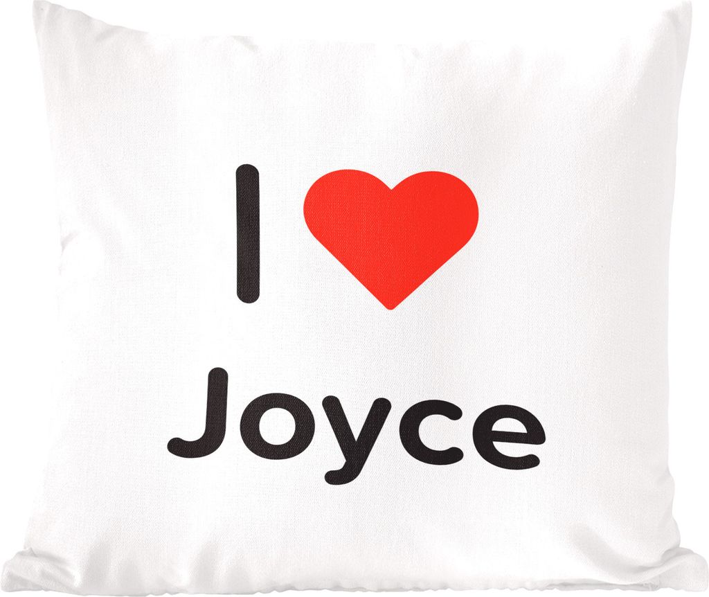 MuchoWow Zierkissen Sofakissen Wohnzimmer Dekokissen 50x50 cm Ich liebe - Joyce - Mädchen - Komfort - Sofakissen