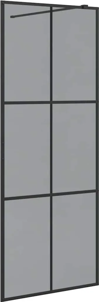 Paroi de douche Walk-in vidaXL Noir 80x195 cm en verre trempé de sécurité