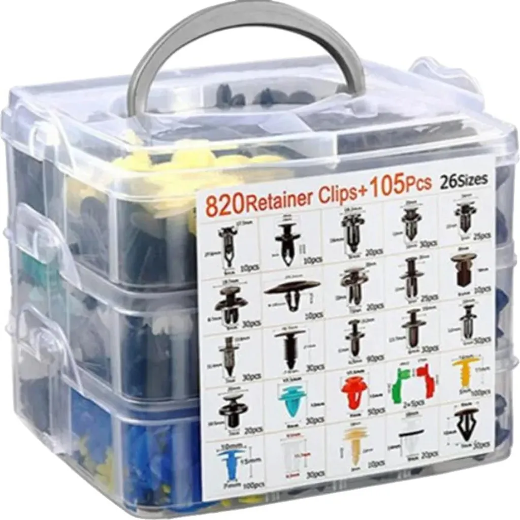 Clip Fissaggio Auto Universali 820 pz - Kit Rivetti Plastica Professionale