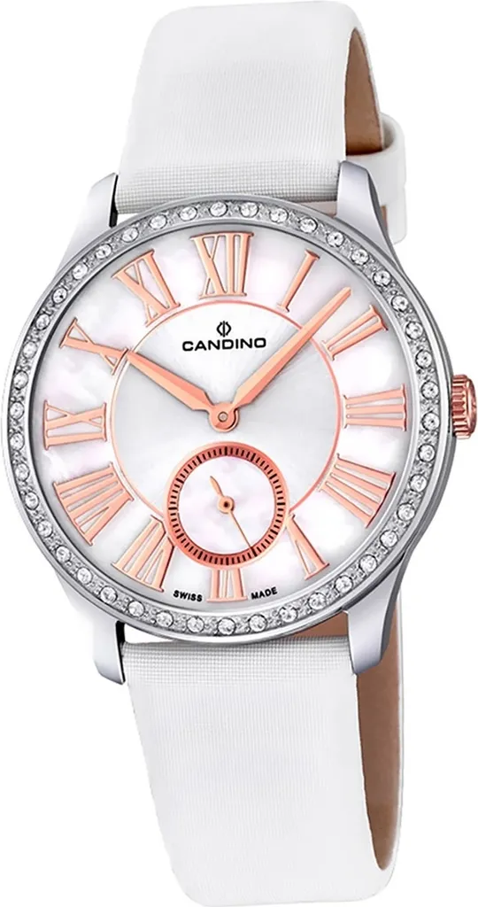 Montre-bracelet analogique Candino C4596/1 - Cuir Blanc élégance femme