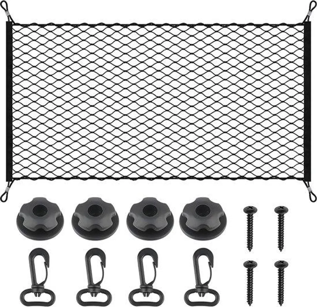 Filet de coffre noir 110x60 cm - Fixation rapide avec 4 crochets inclus