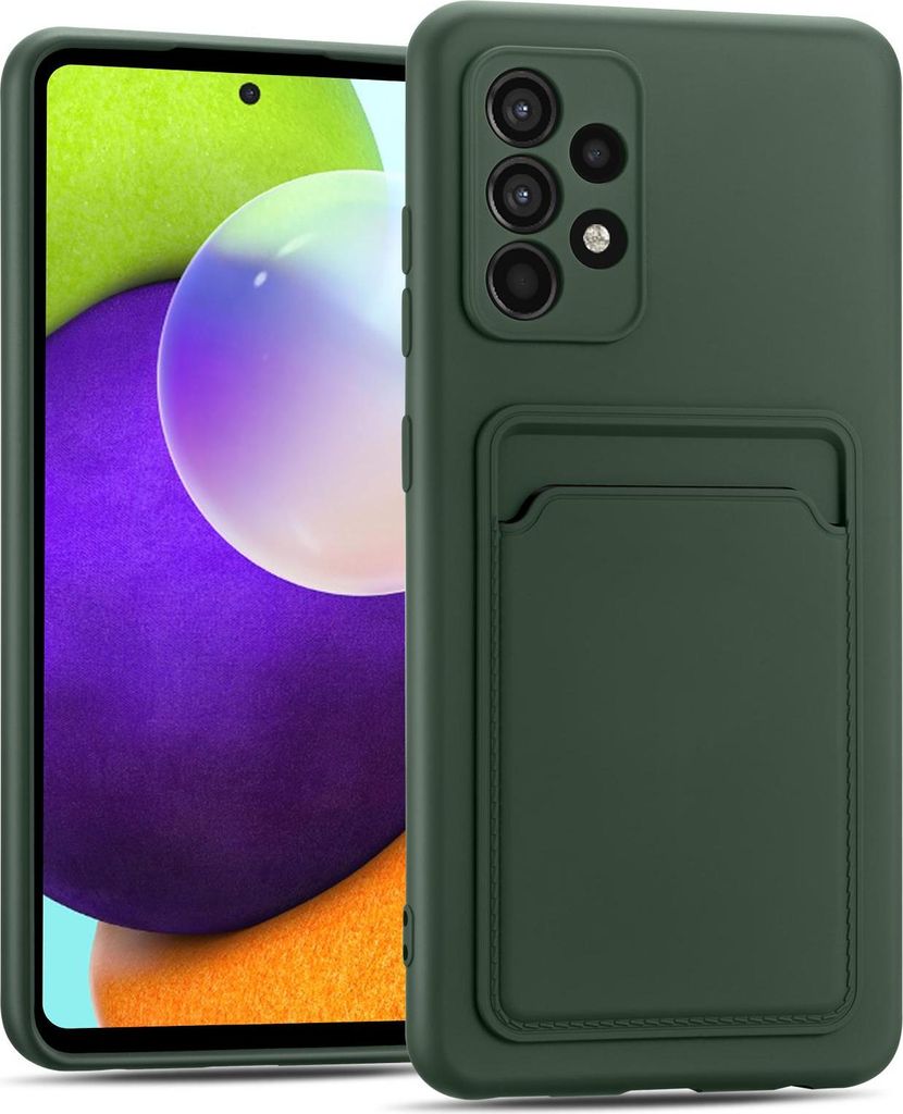 Handyhülle für Samsung Galaxy A33 5G Hülle Silikon Schutzhülle mit Kartenfach Slim Wallet Case, Grün