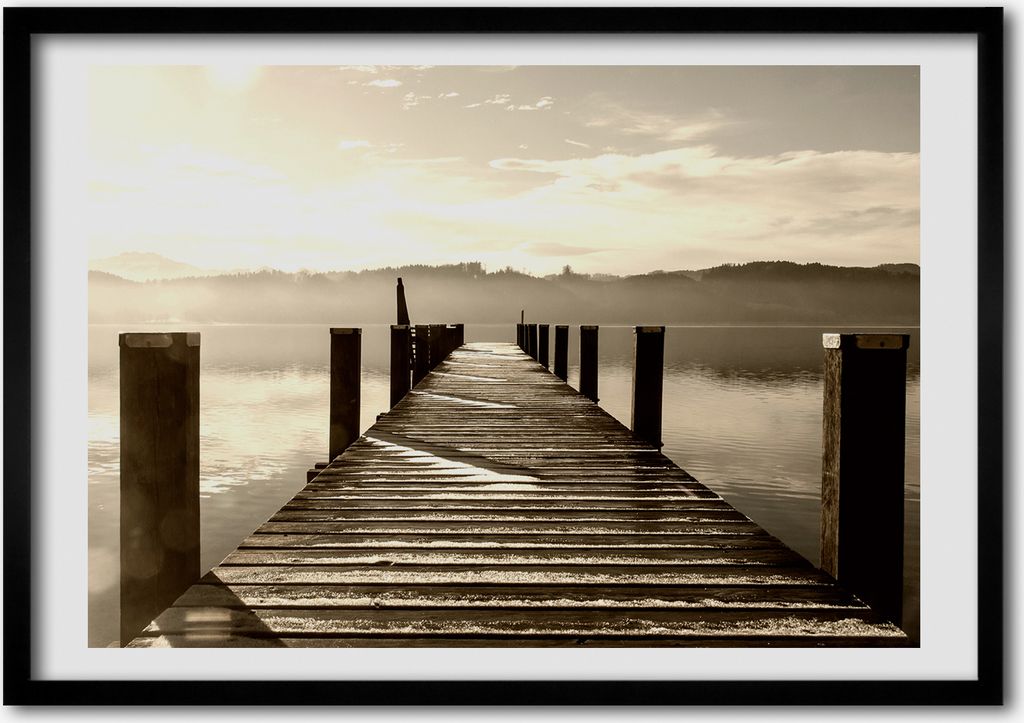 Bild - Bilderrahmen - 100 cm x 70 cm - MDF - Rahmen - Foto - Wandkunst Holzsteg