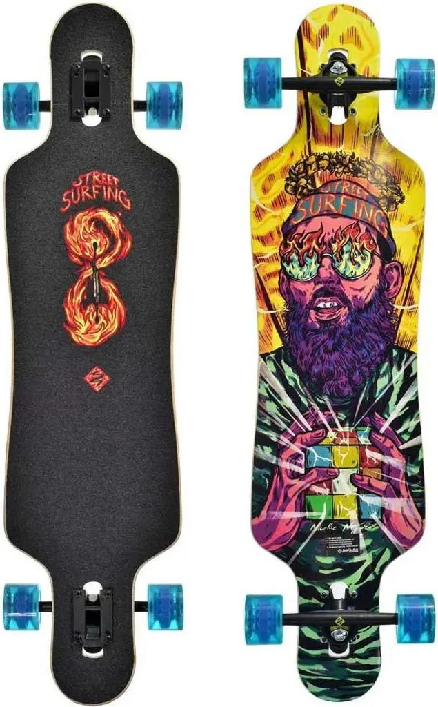 Longboard Street Surfing Freeride Dropthrough 39' Curve Holy Cube