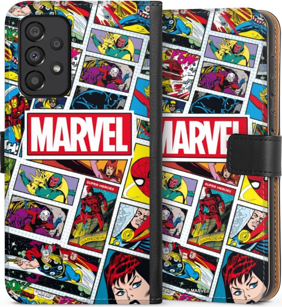DeinDesign Klapphülle für Samsung Galaxy A33 5G Handytasche Lederhülle Tasche Comic Muster Marvel