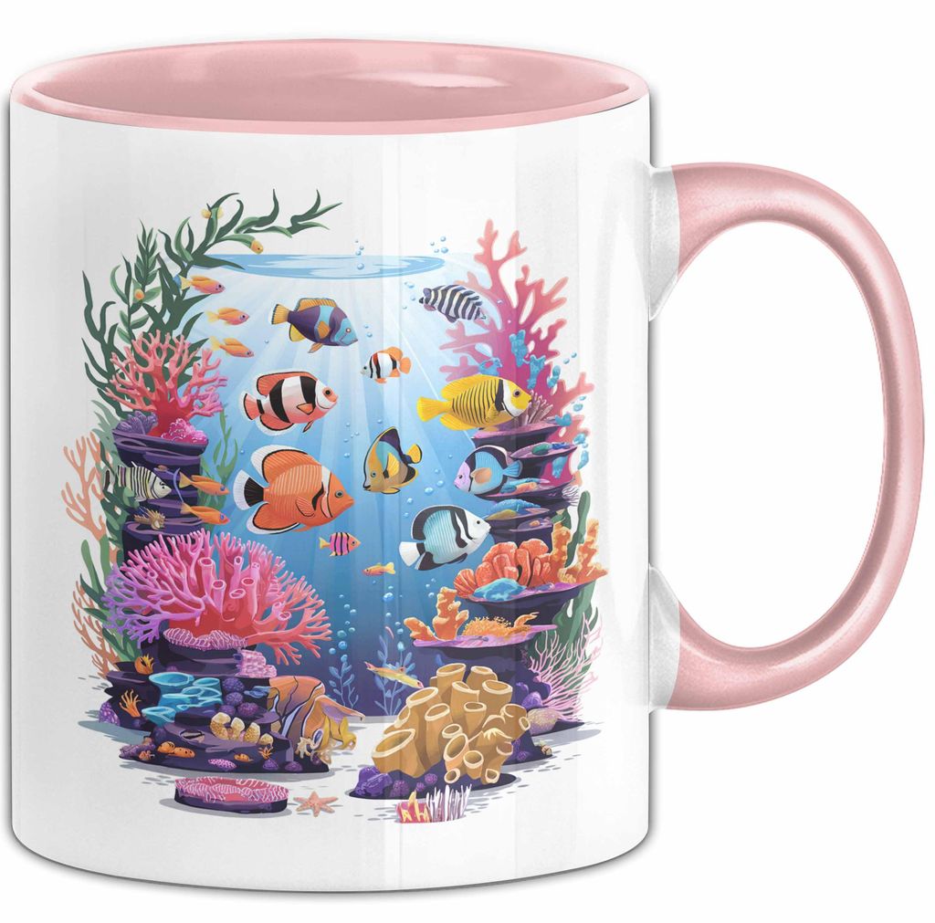 Aquarium Enthusiast Tasse Geschenkidee für Fischhalter (Rosa)