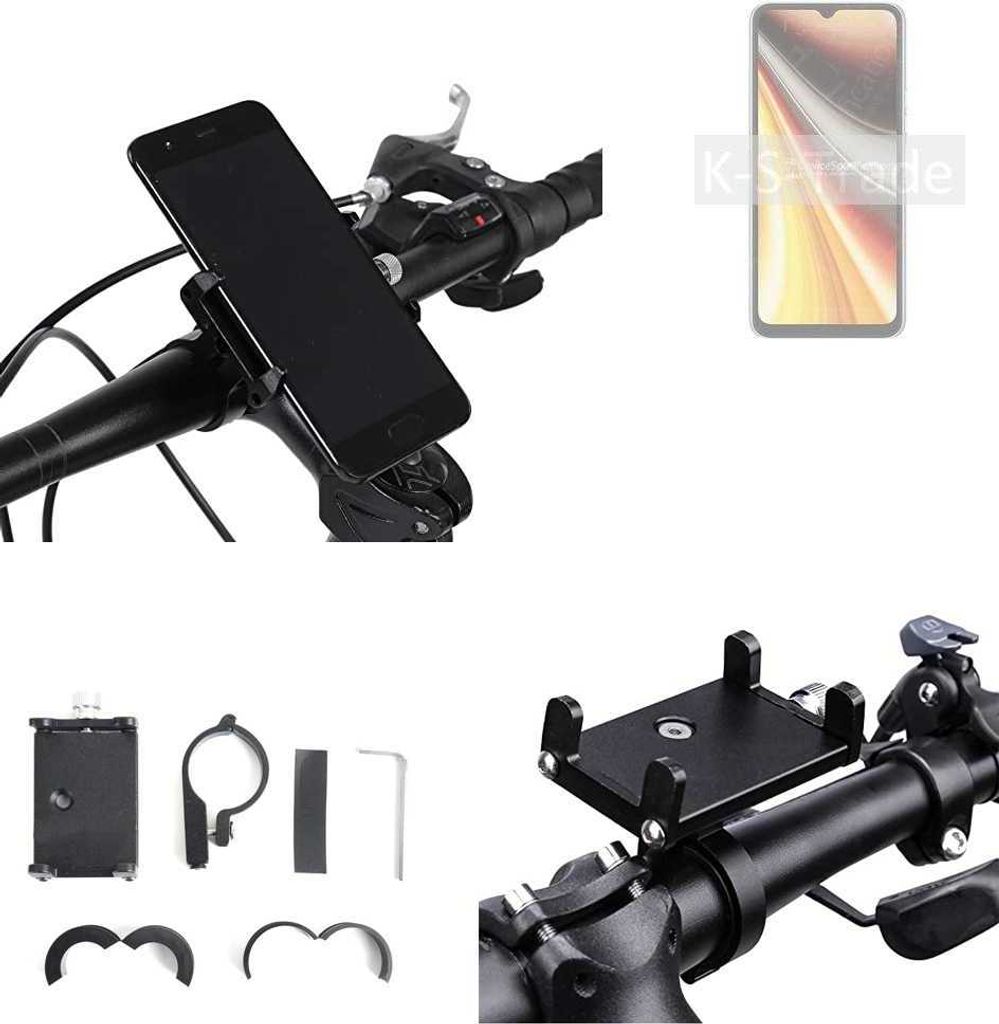 K-S-Trade Handyhalterung für das Fahrrad kompatibel mit UMIDIGI Power 7 Max Halter Lenkstange Fahrradhalterung Motorrad Bike Mount Befestigung