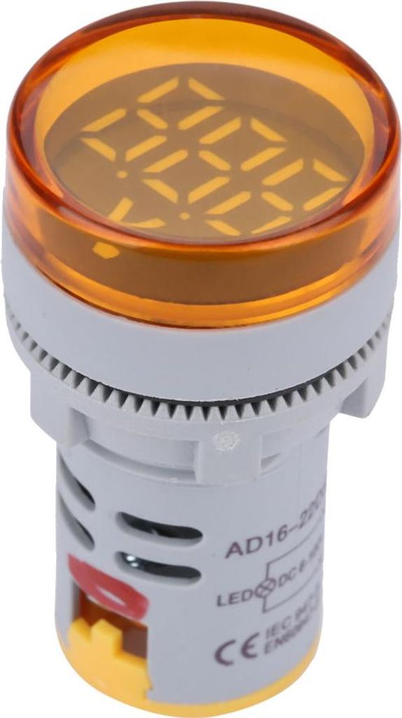 LED-Voltmeter-Signalleuchte, digitale Anzeige, Gleichspannungsmesser, runde Lampe, Tester (gelb)