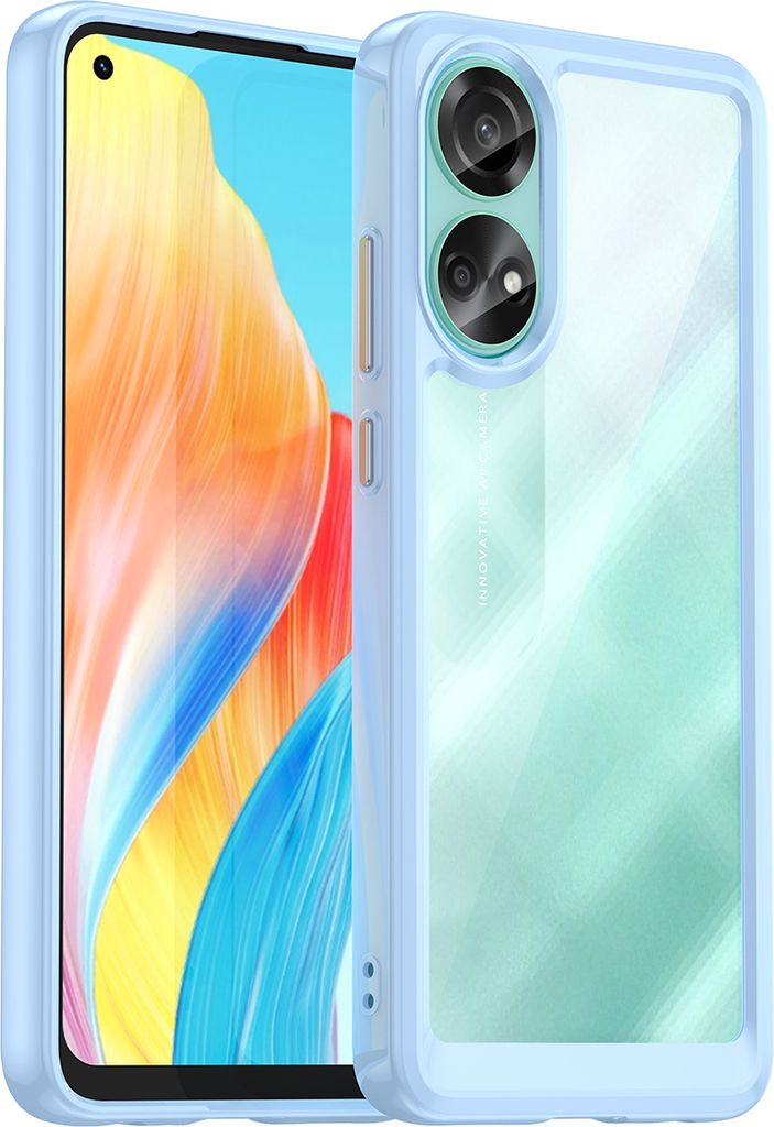 Schutzhülle für Oppo A78 4G Klar Rückseite Stoßfeste TPU Silikon Bumper Hülle Blau