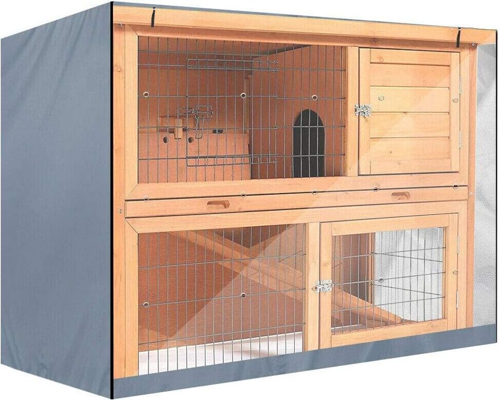 4FT Doppelstall Kaninchenstall Abdeckung, Universal Winter wasserdicht staubdicht Abdeckung Käfig für Kaninchen