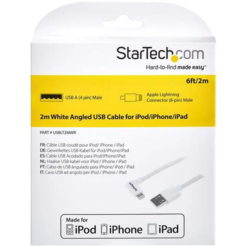 Câble Lightning coudé blanc 2m StarTech - Design ergonomique et robuste - 5