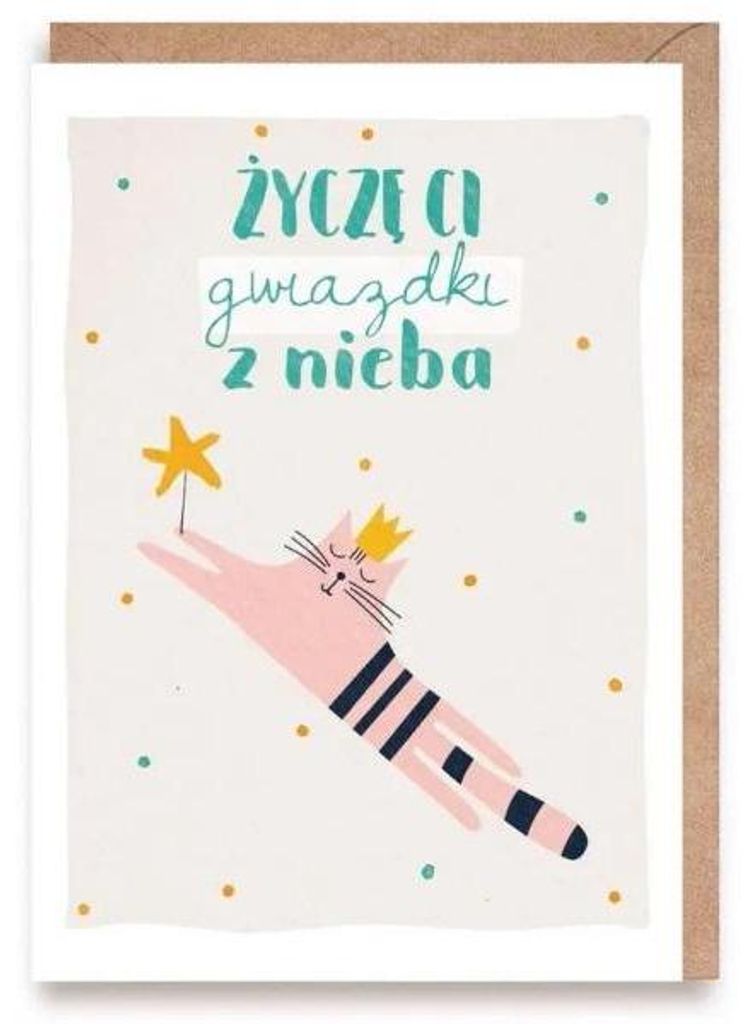 Kartka urodzinowa Gwiazdka z Nieba, eko koperta - Cardie