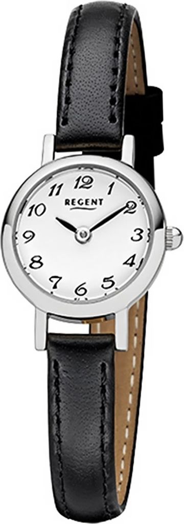 Regent Leder Damen Uhr F-979 Quarzuhr Armband schwarz D2URF979