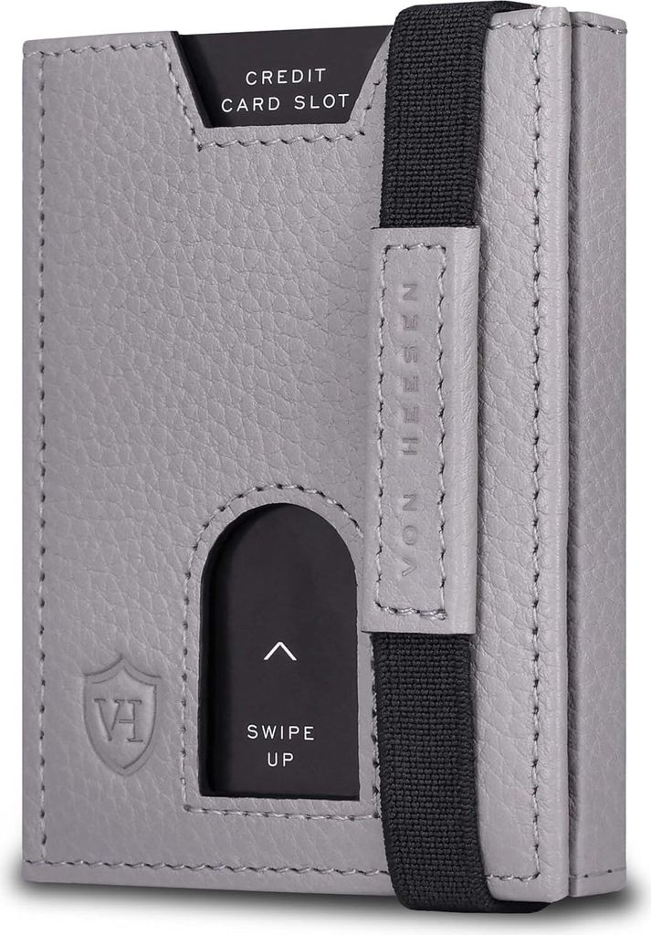 Slim Wallet mit Münzfach & RFID-Schutz - Leder Geldbeutel - Mini Geldbörse für Herren und Damen - Kartenetui Echtleder Karten Portemonnaie klein