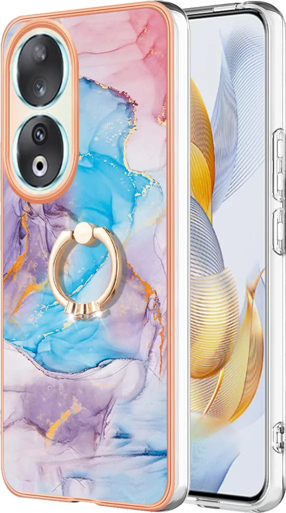 Custodia Honor 90 5G Silicone Blu con Anello: Protezione e Stile Unico
