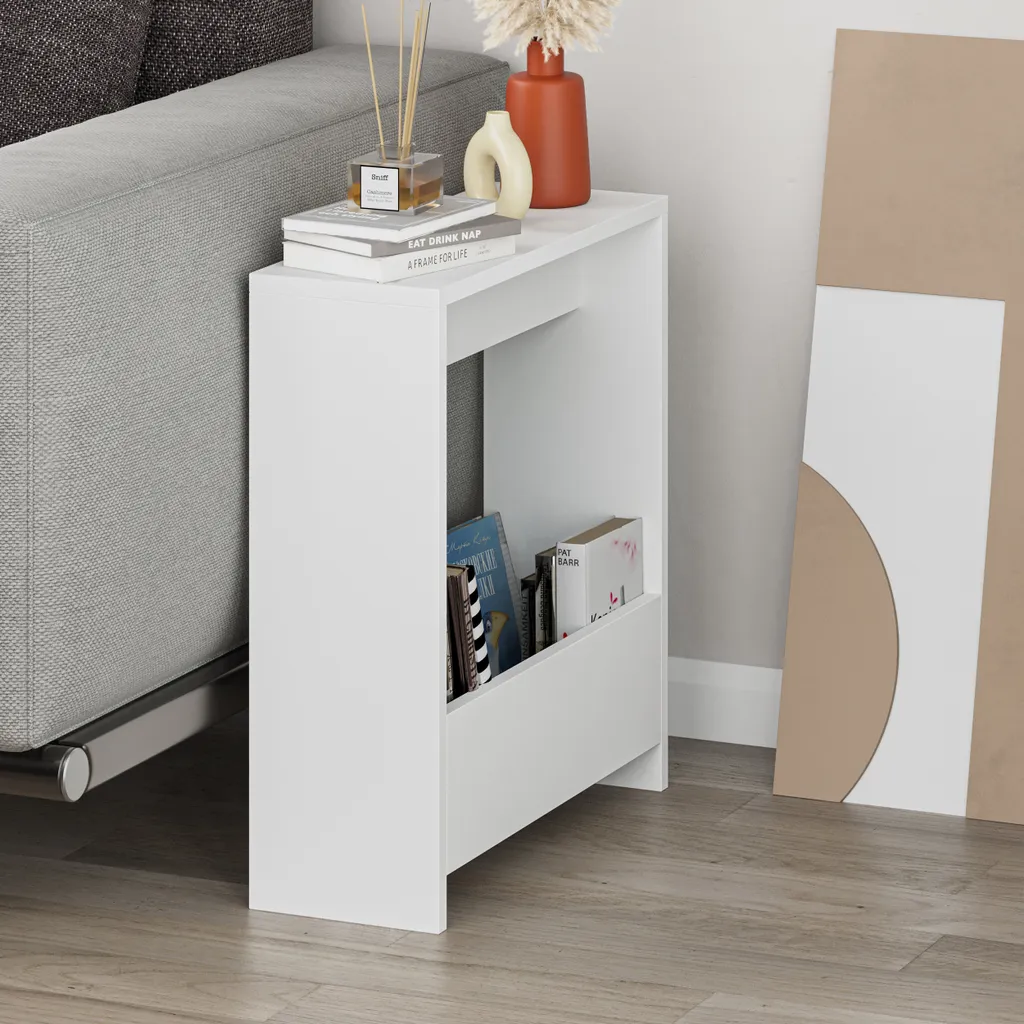 Table d'appoint DECORTIE Simpi blanche 2 étages créative 55x20x60 cm
