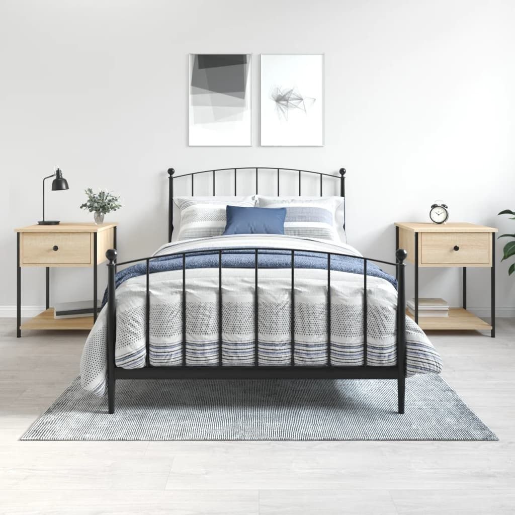 vidaXL Nachttische 2 Stk. Sonoma Eiche 44x45x58 cm Holzwerkstoff - Nachttisch - Nachttische - Schrank - Schlafzimmermöbel