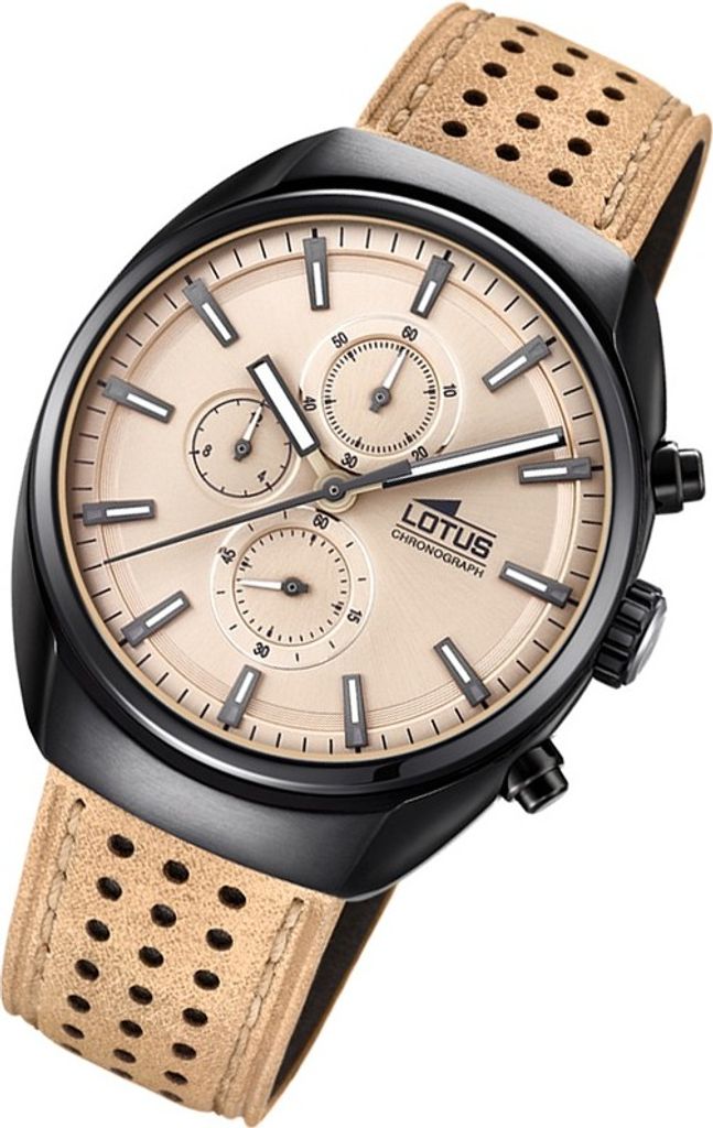 Lotus Armbanduhr creme hellbraun 18567/1 Herren Analog-Quarzuhr UL18567/1