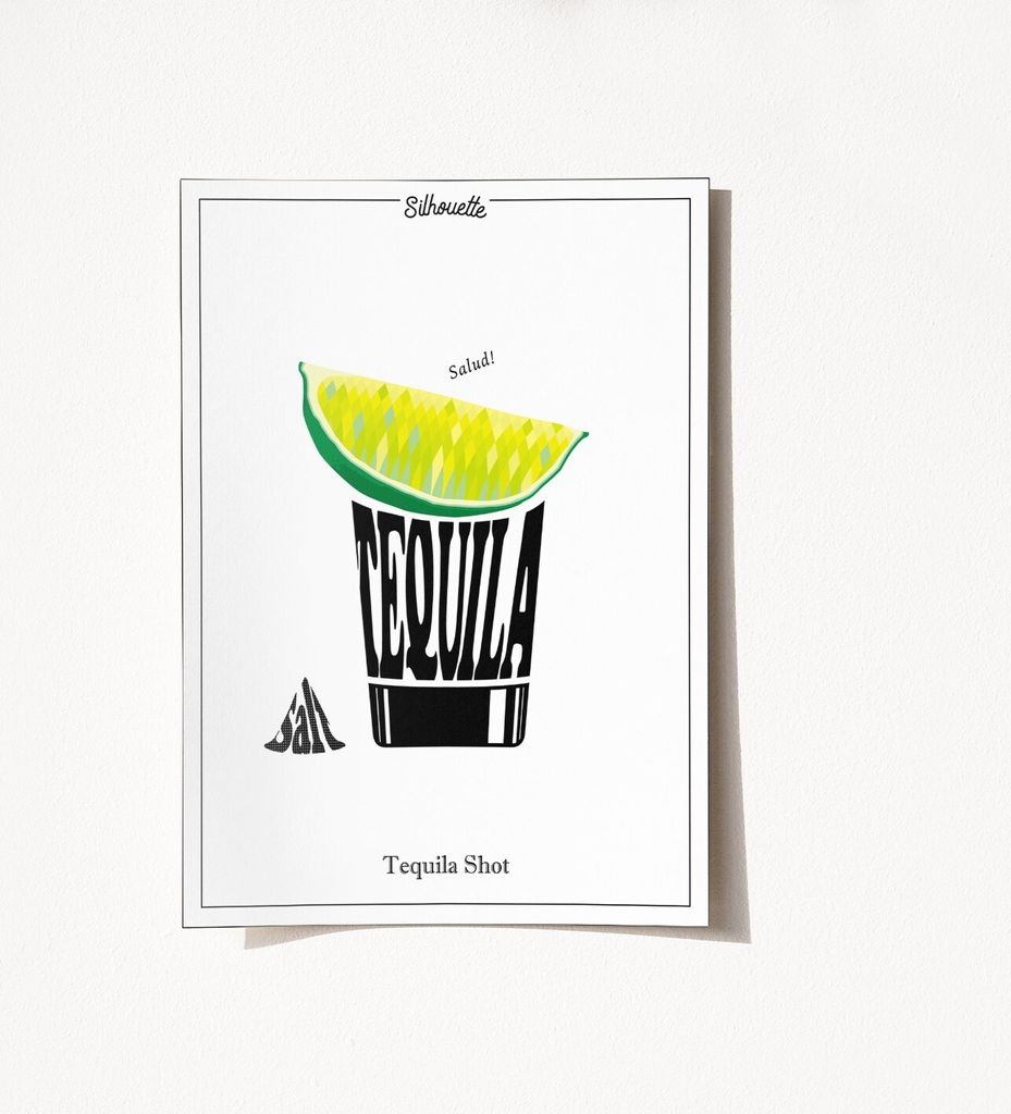 Wallity, Tequila Shot - 2050, Plakat A3, Mehrfarbig, 100 % MATTE SATIN, 29,7 x 42 cm