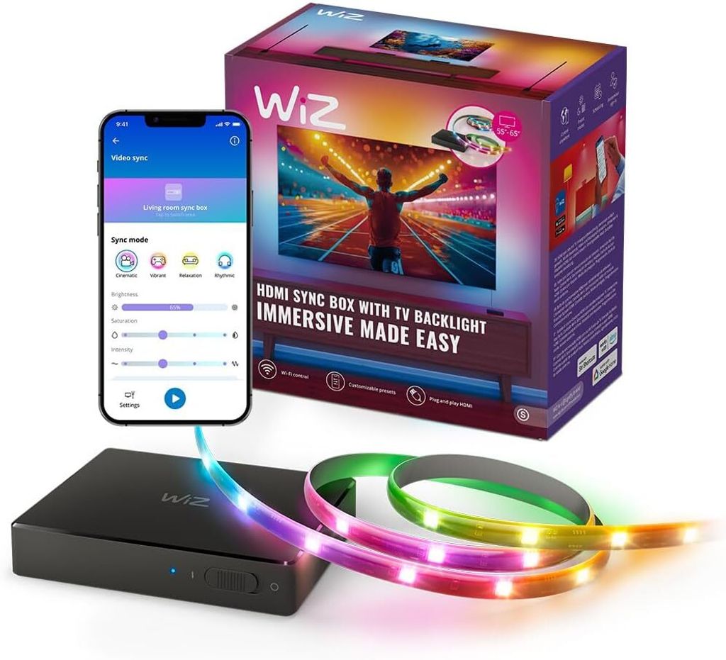 WiZ HDMI Sync Box mit TV-Hintergrundbeleuchtung für TVs von Produktbild 