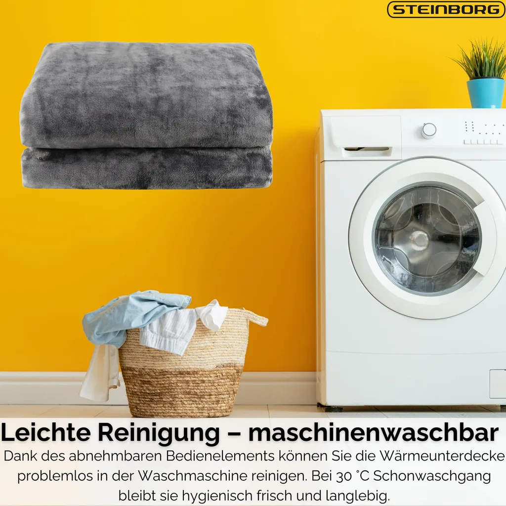 Coperta Termica Steinborg 180x130 | 160W Potenza e Timer Sicurezza - 12