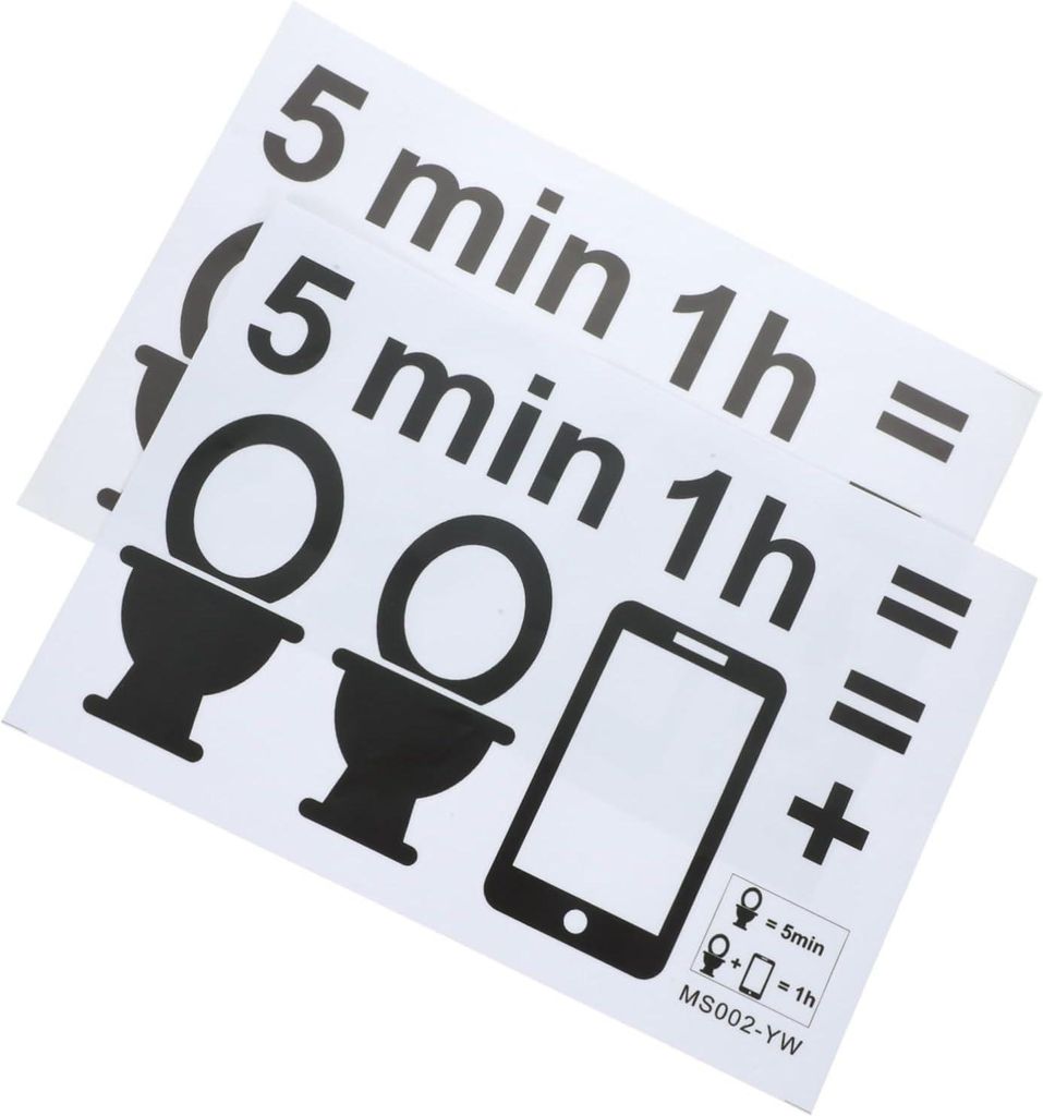Bögen mit dekorativen Aufklebern + Warnhinweis für den Toilettensitz, höfliche/dekorative Erinnerung