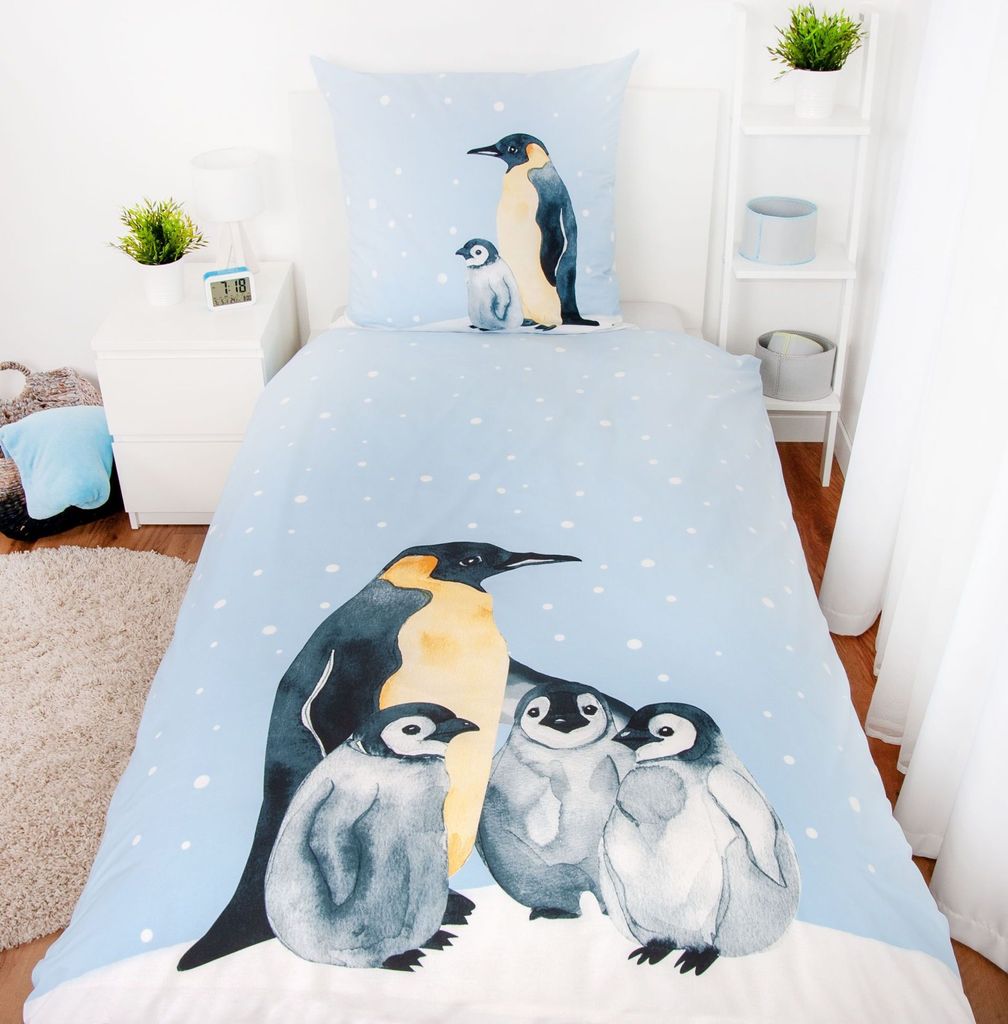 Komplet pościeli Beaver z pingwinem 135 x 200 cm 80 x 80 cm Zdjęcie produktu 