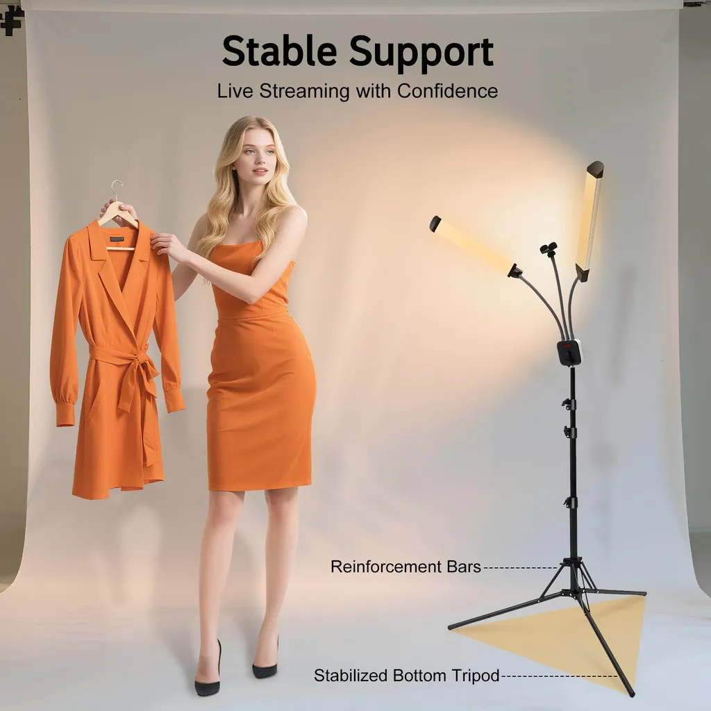 Ring light double 40W à température de couleur variable noir mat